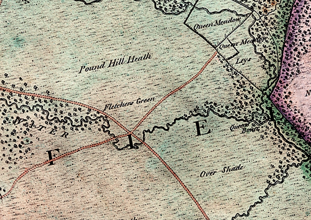1 Fletchers Water Drivers Map 1814 showing natural river pattern
