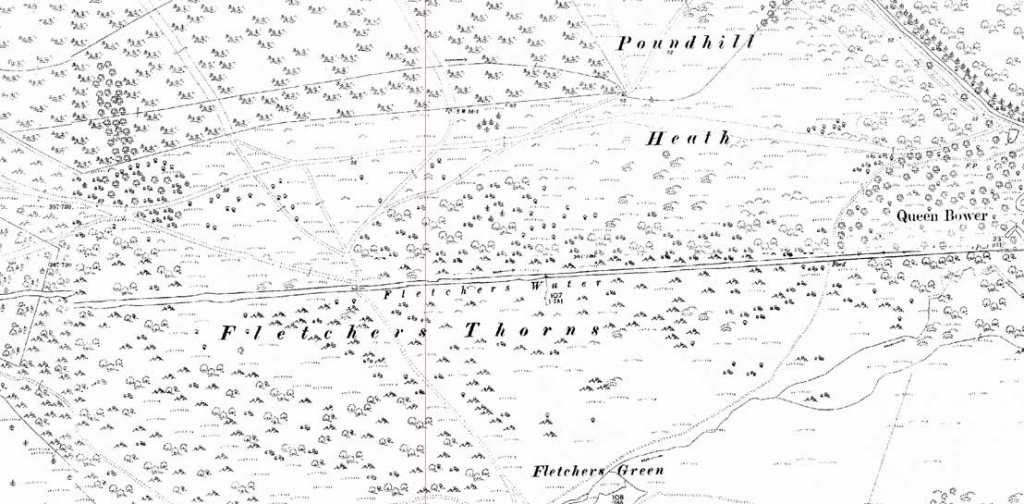 2 Fletchers Water 2nd Ed OS map 1897 showing straightened drain